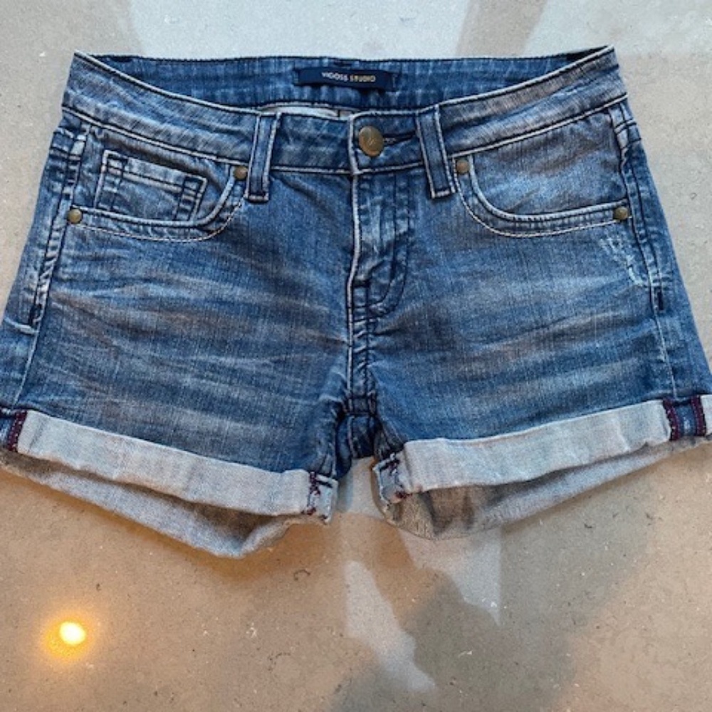 Vigoss Studio - Stretchy Denim Shorts Lightly Distressed Size 26